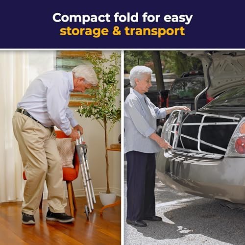 Drive Medical 10210-1 2-Button Folding Walker with Wheels