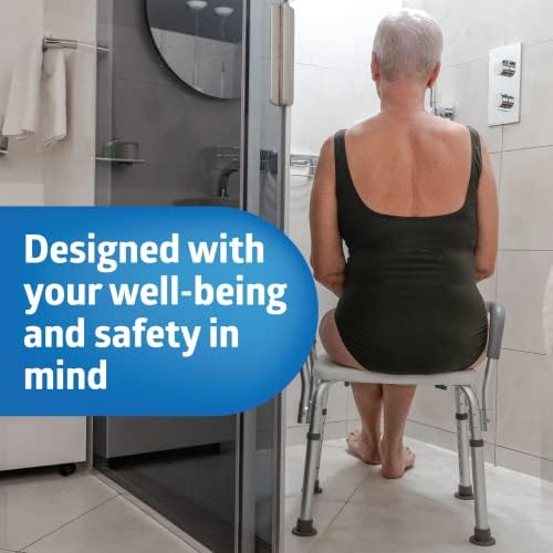 Medline Shower Chair with Backrest and Padded Armrests