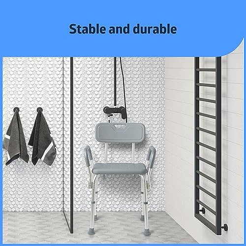 Medline Shower Chair with Backrest and Padded Armrests