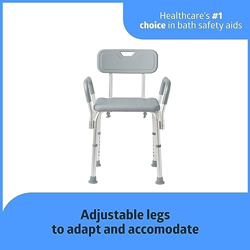 Medline Shower Chair with Backrest and Padded Armrests