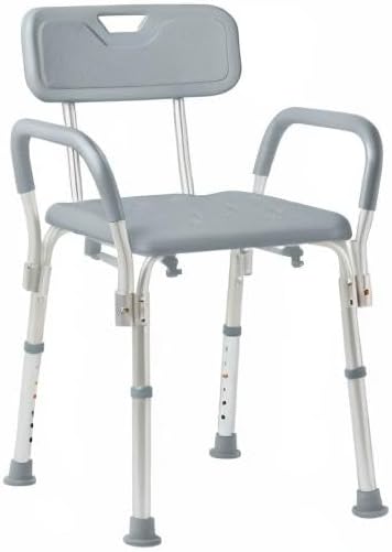 Medline Shower Chair with Backrest and Padded Armrests
