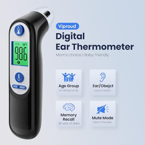 Digital Infrared Ear Thermometer – 3‑Color Fever Indicator