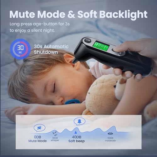 Digital Infrared Ear Thermometer – 3‑Color Fever Indicator