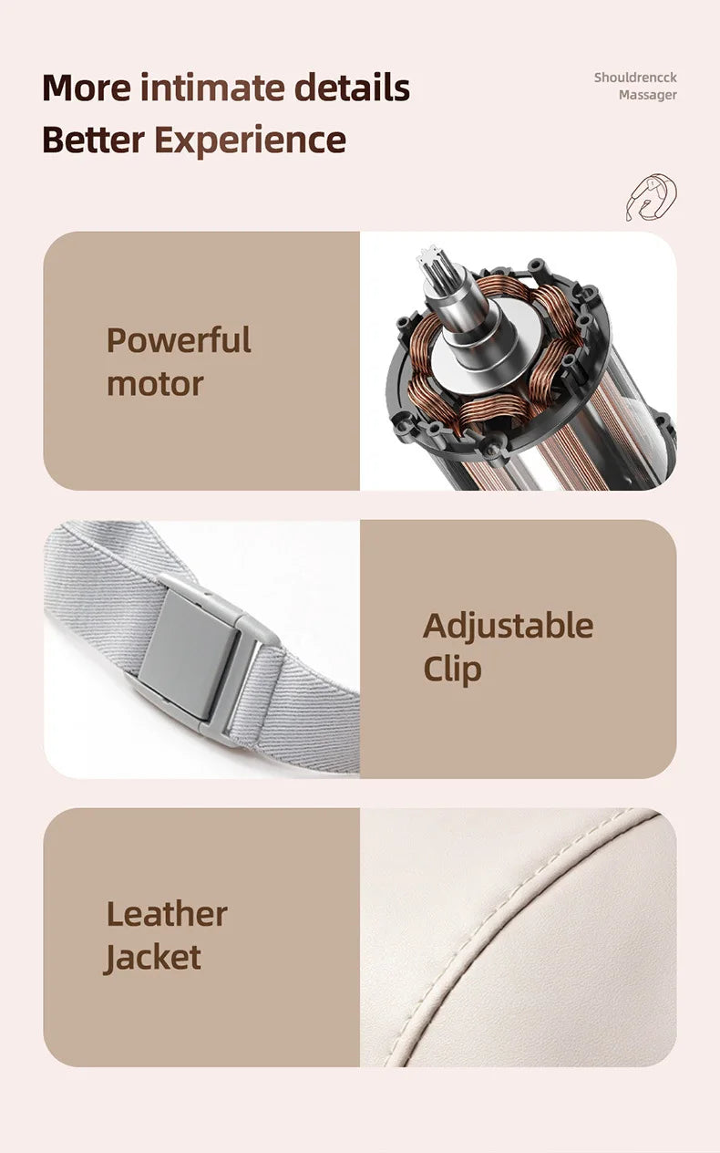 20W Brushless Motor Neck And Shoulder Massager Wireless Shoulder And Back Kneading Massage Shawl Neck masajeador