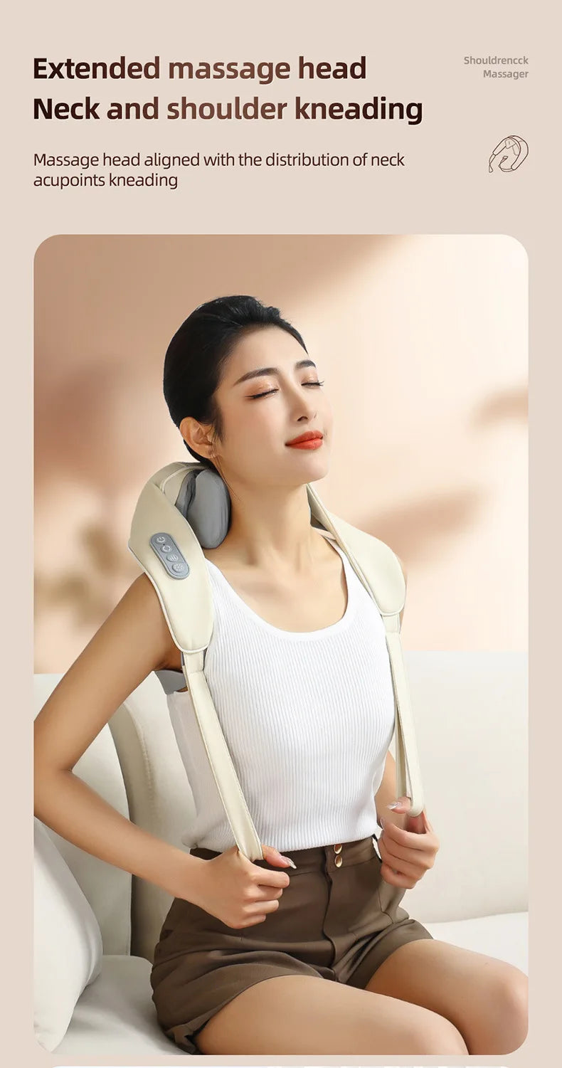 20W Brushless Motor Neck And Shoulder Massager Wireless Shoulder And Back Kneading Massage Shawl Neck masajeador