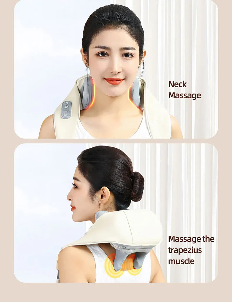 20W Brushless Motor Neck And Shoulder Massager Wireless Shoulder And Back Kneading Massage Shawl Neck masajeador