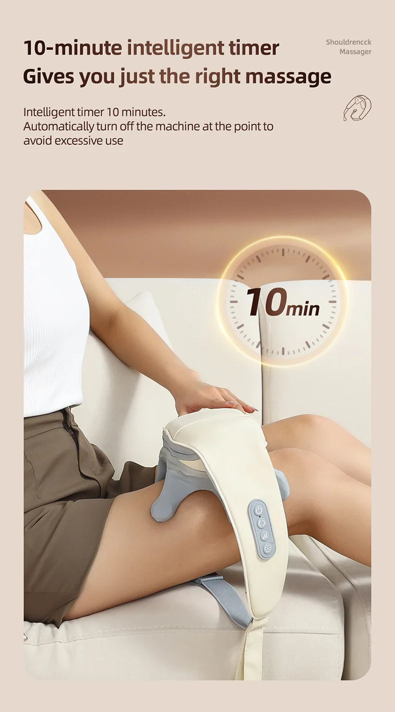20W Brushless Motor Neck And Shoulder Massager Wireless Shoulder And Back Kneading Massage Shawl Neck masajeador
