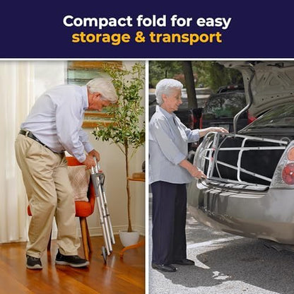 Drive Medical 10210-1 2-Button Folding Walker with Wheels