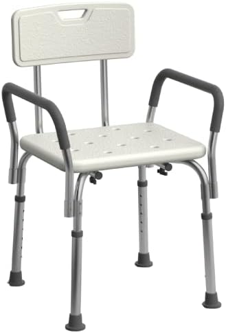 Medline Shower Chair with Backrest and Padded Armrests