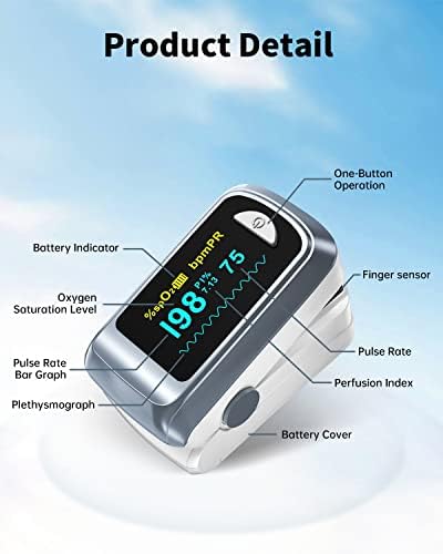 Fingertip Pulse Oximeter Blood Oxygen Saturation Monitor