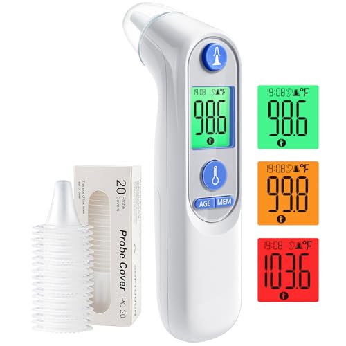 Digital Infrared Ear Thermometer – 3‑Color Fever Indicator