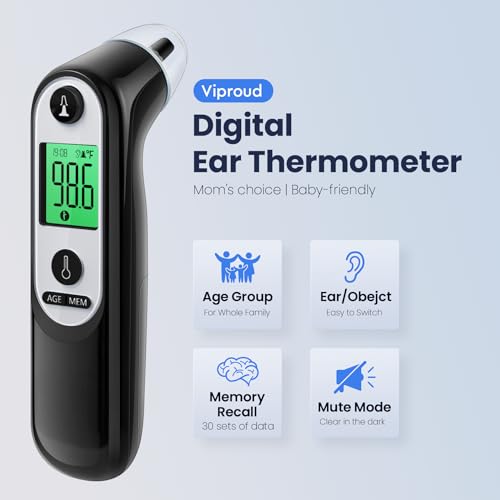Digital Infrared Ear Thermometer – 3‑Color Fever Indicator