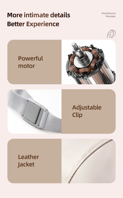 20W Brushless Motor Neck And Shoulder Massager Wireless Shoulder And Back Kneading Massage Shawl Neck masajeador